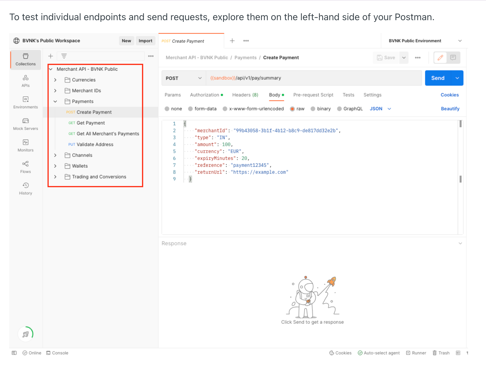 This image shows API-based integration by BVNK.