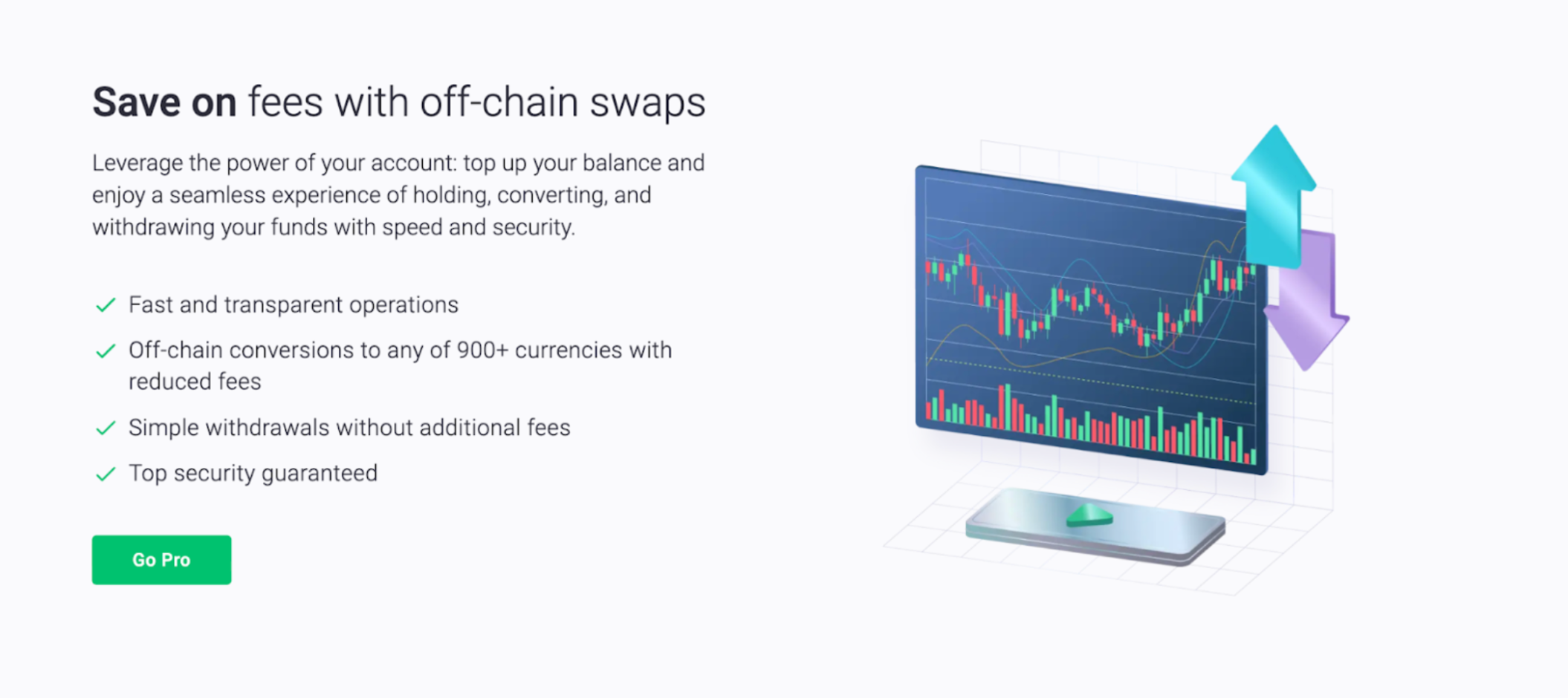 ChangeNOW Pro Dashboard mit internem Balance-Management.