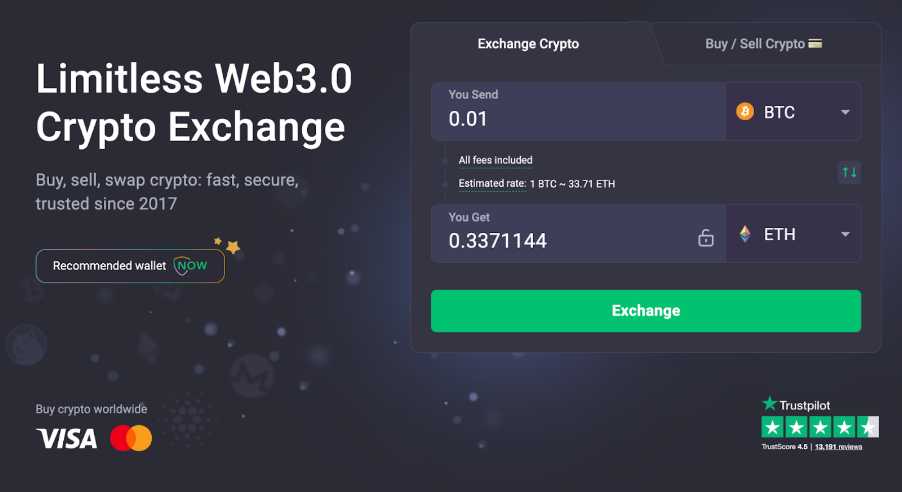 ChangeNOW's Interface.